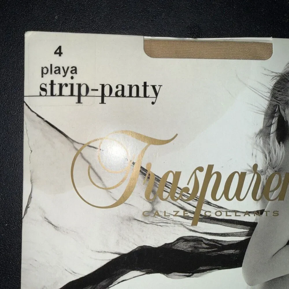 Trasparenze Strip Panty  Mock Suspender Belt Pantyhose XL Playa Nude Md In Italy